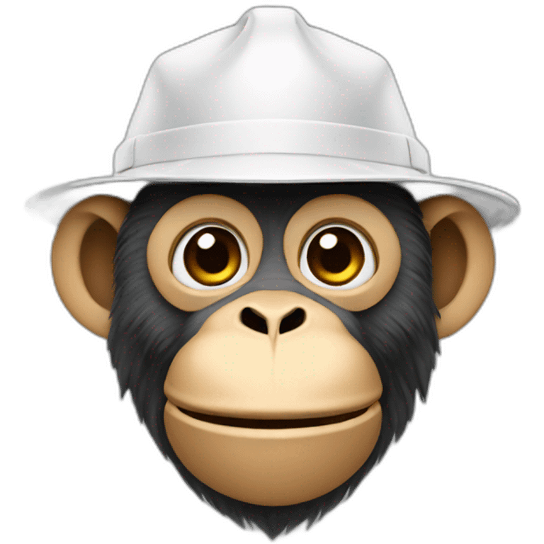 monkey head wearing a workers hat emoji