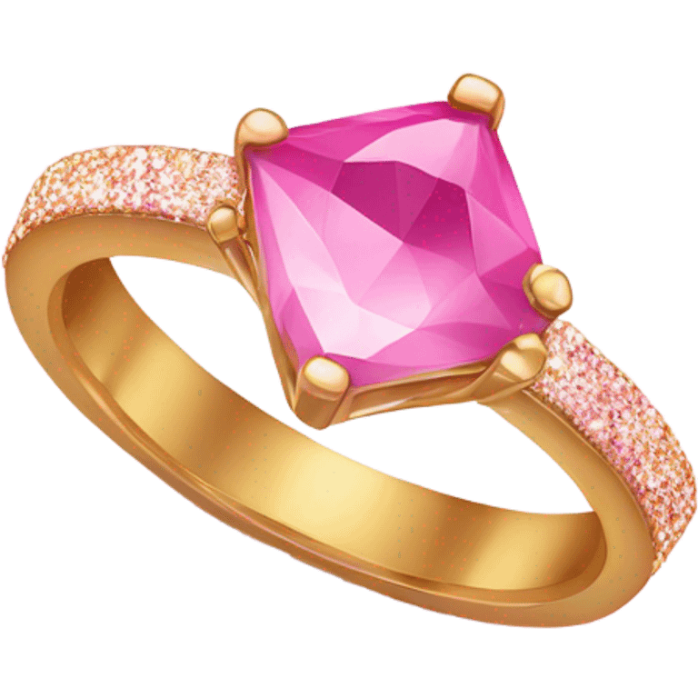 Pink ombre diamond ring with glitter  emoji