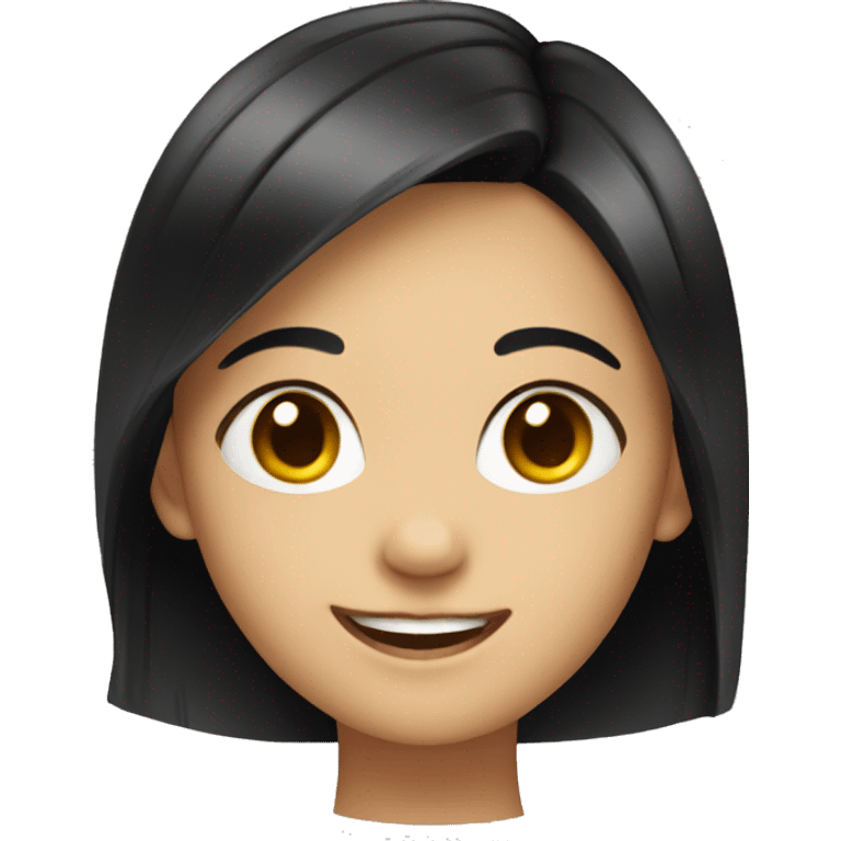 smiling girl with black hair emoji