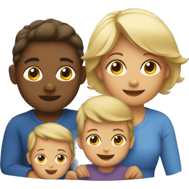 Mom and two boy toddler emoji