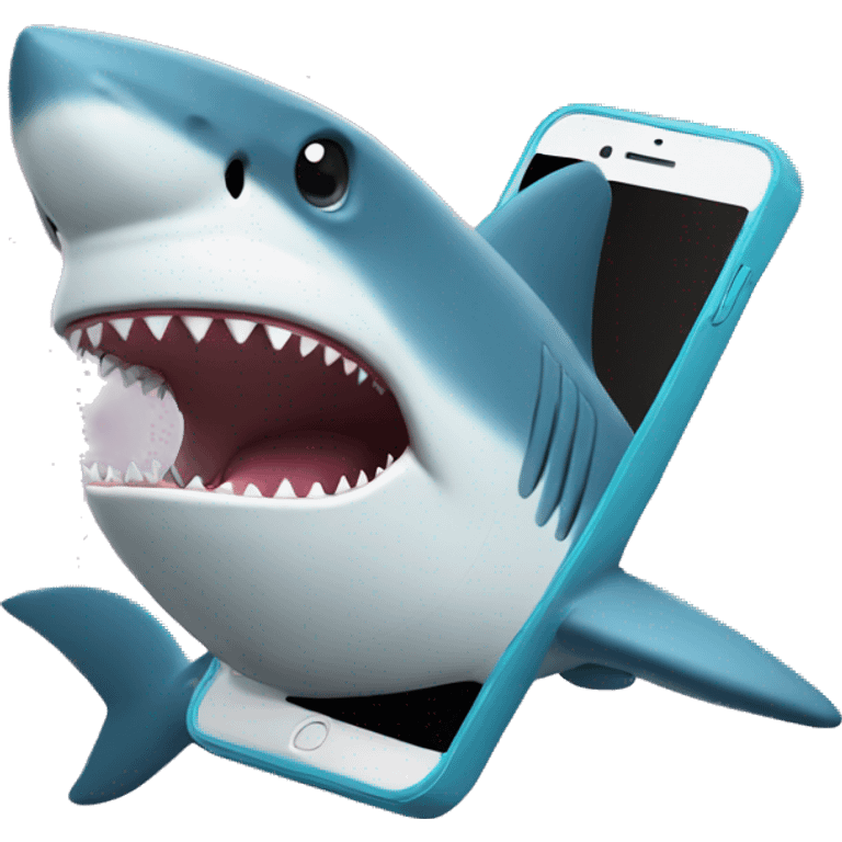 Shark with phone emoji