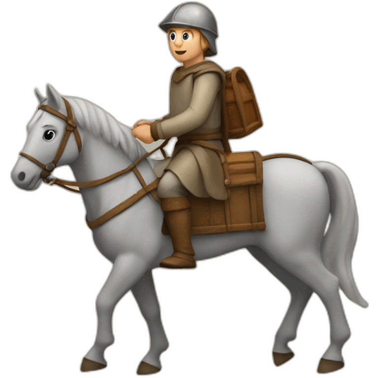 medieval courier deliver with a horse emoji