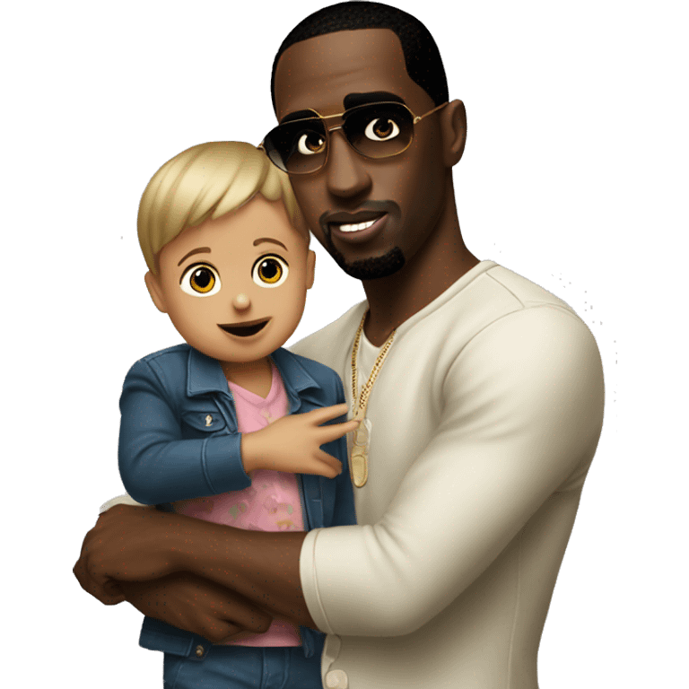 P Diddy holding a kid emoji