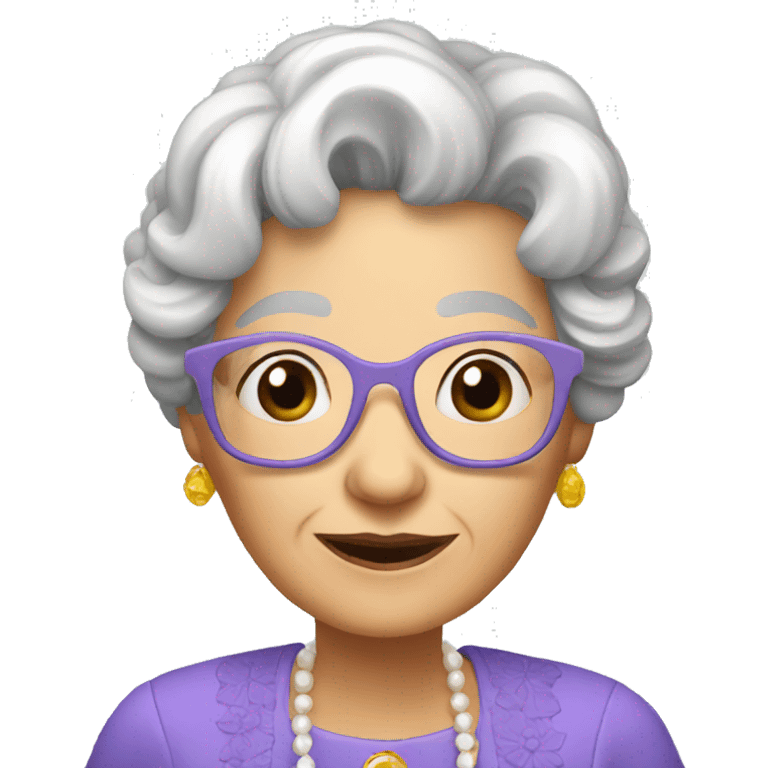 Granny with coctail emoji