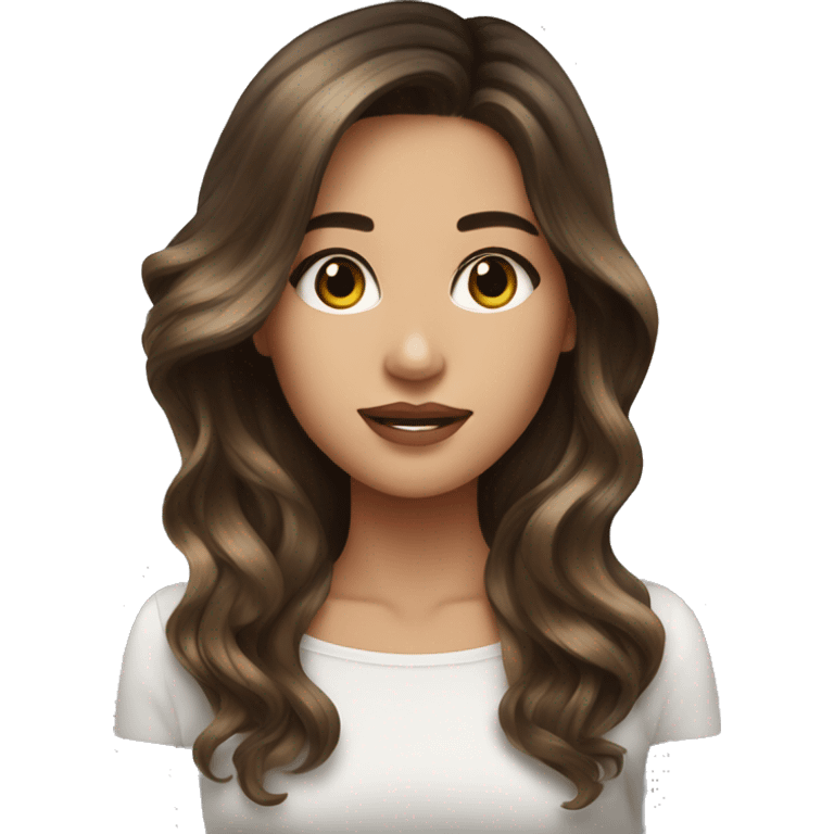 very pretty brunette girl with balayage  emoji