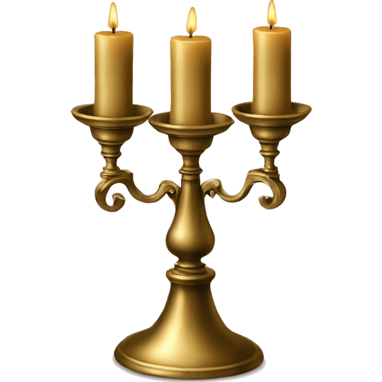 brass vintage candlestick for three candles emoji