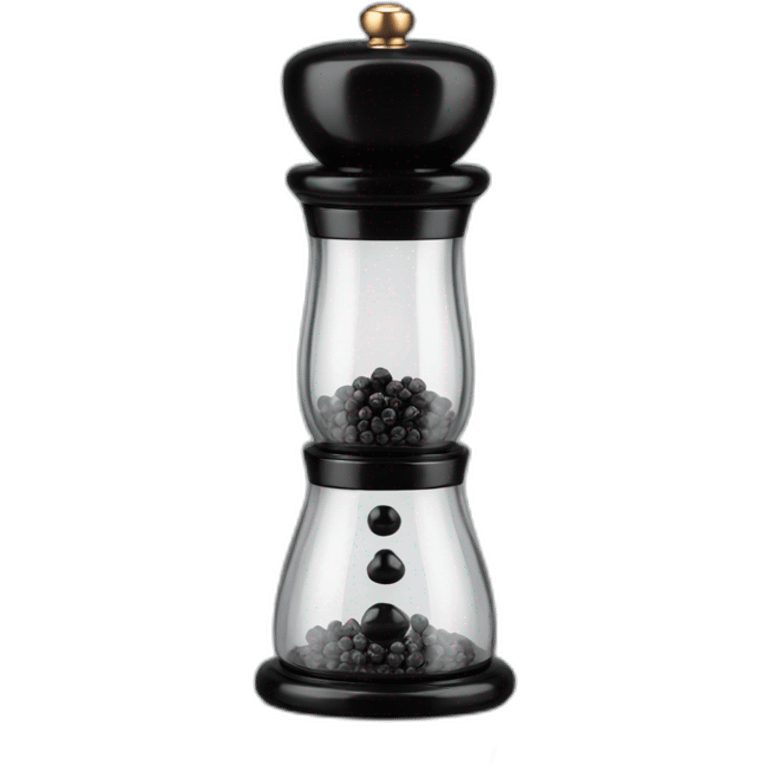 glass pepper mill with black pepper  emoji