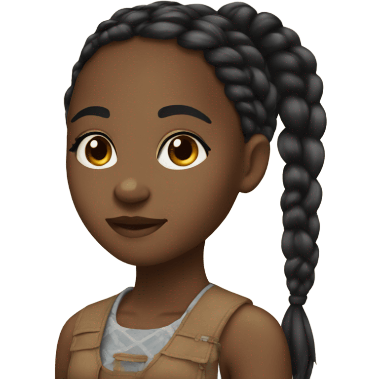 A beautiful black girl with braids emoji