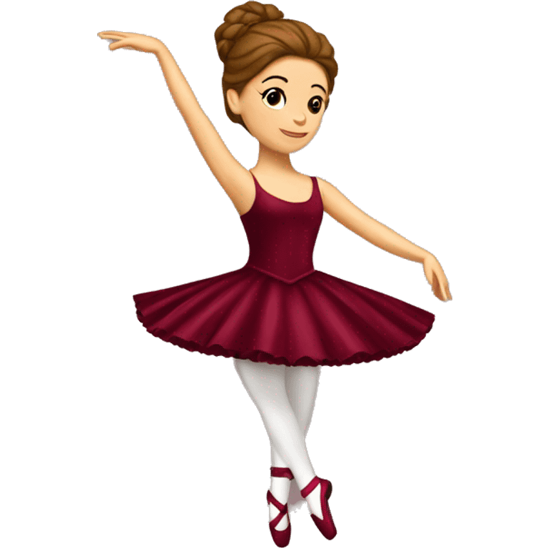 burgundy music box with ballerina emoji