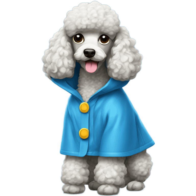 Poodle wearing a rain coat emoji