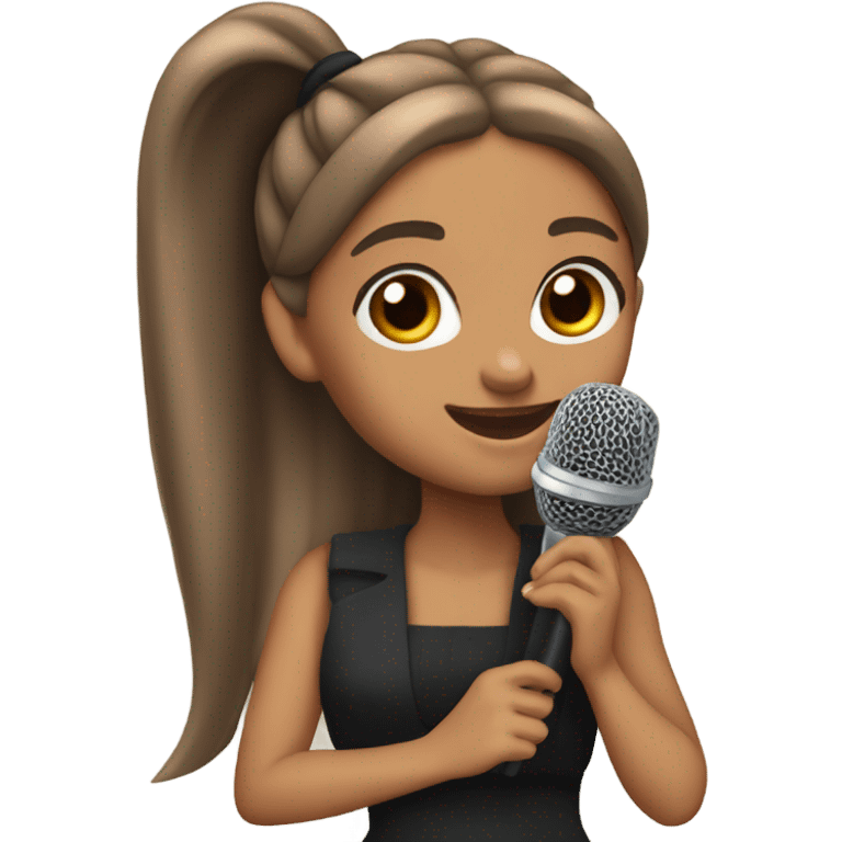 ariana grande with a mic emoji