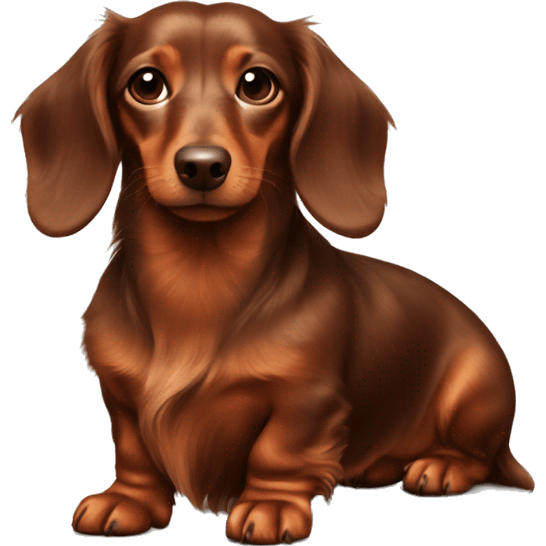 dachshund longhair copper brown emoji