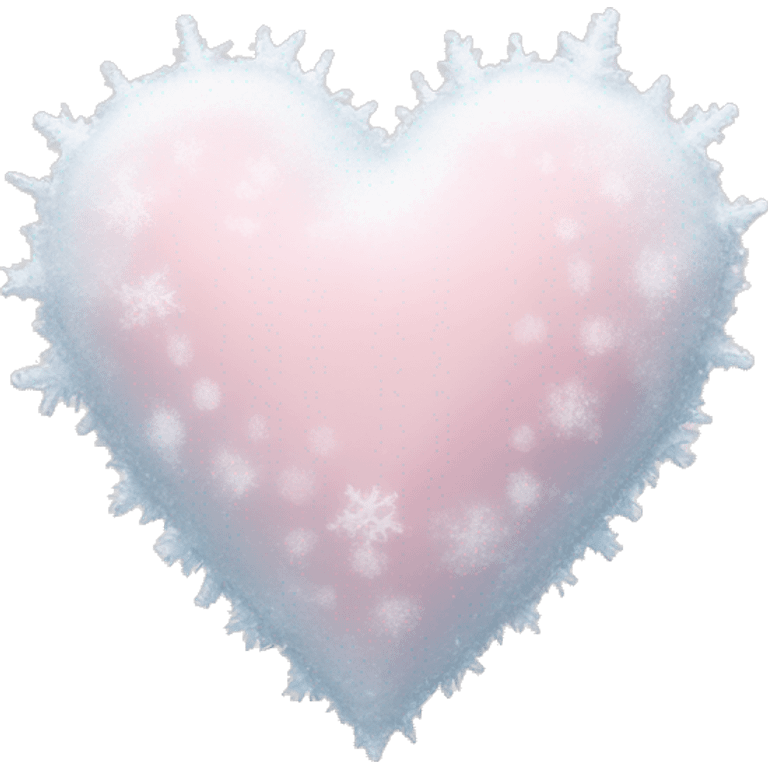 Frozen pale pink heart with snow on top emoji