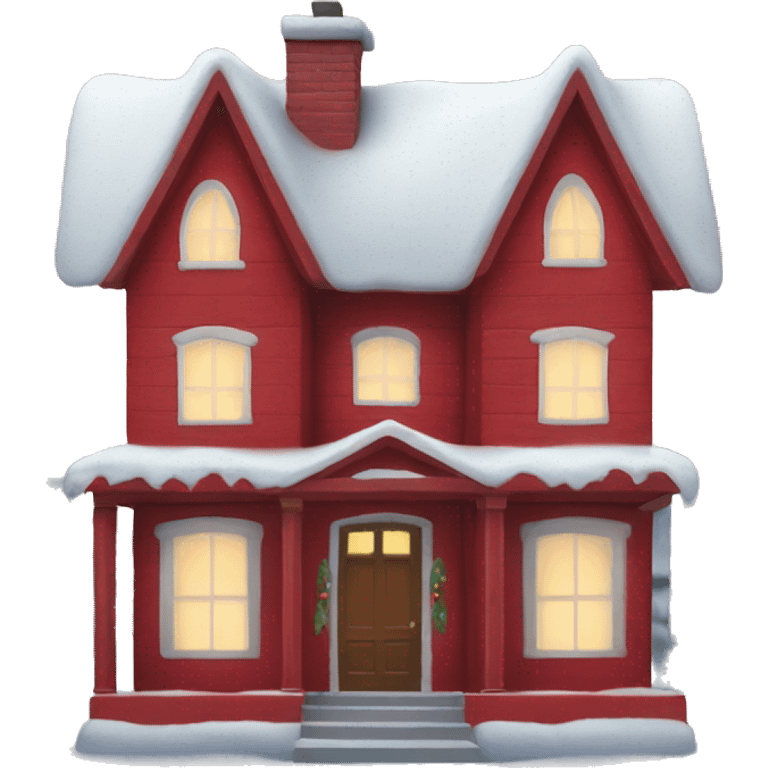 Red Christmas house emoji