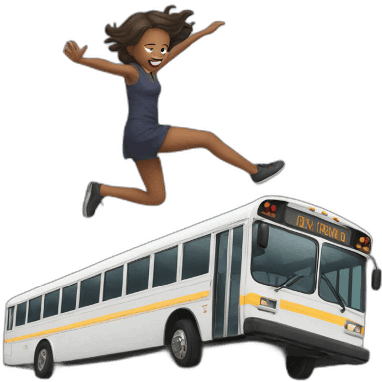 girl falling bus emoji