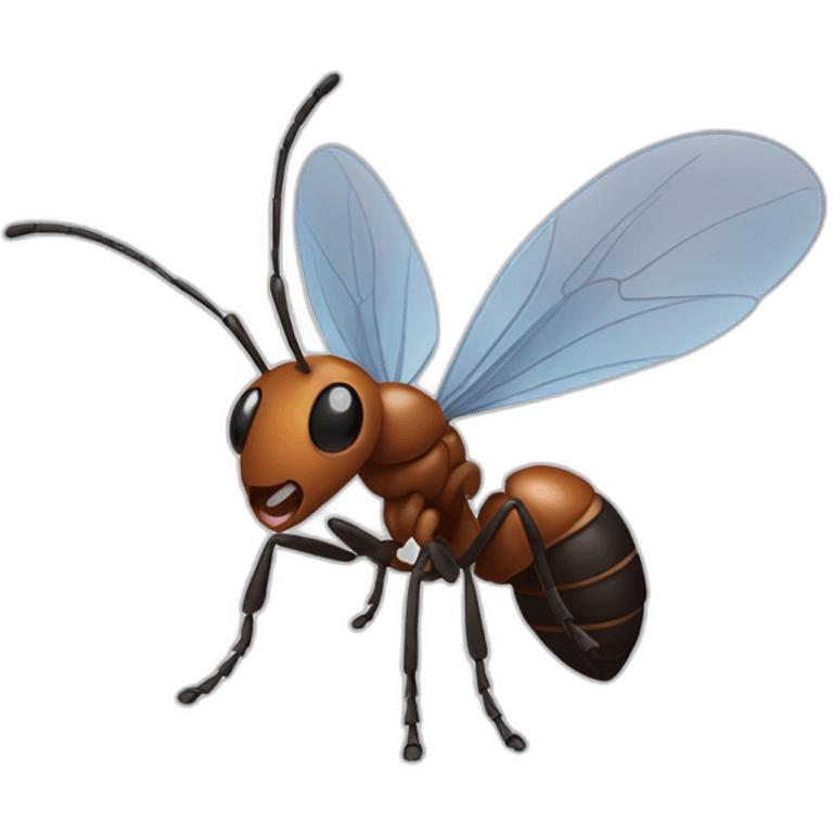 ant flying emoji