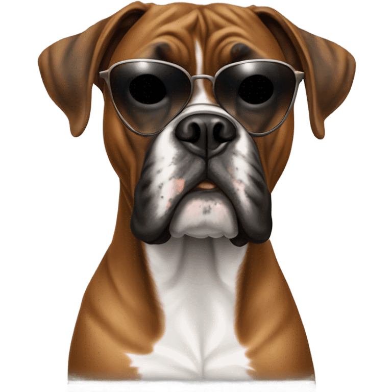 Brindle boxer with sunglasses  emoji