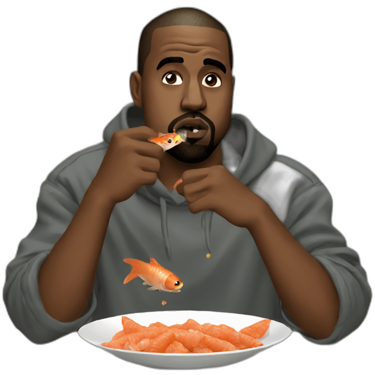 Kanye west eating fishticks emoji