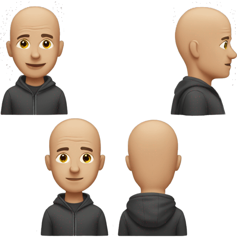 Bald man in hoodie emoji