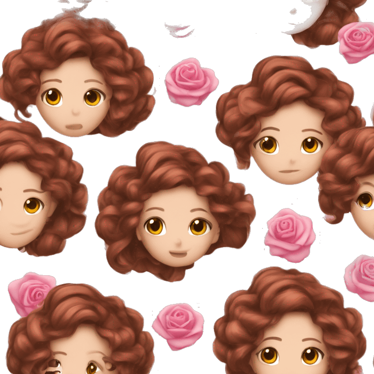 cœur brisé rose brunette rose in hair pretty emoji