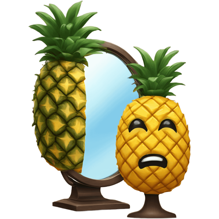 🍍 pineapple looks at its reflection in the mirror emoji