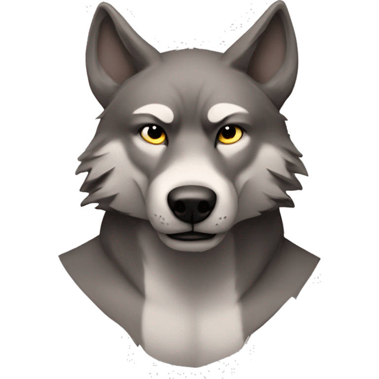 A wolf with muscles and abs emoji