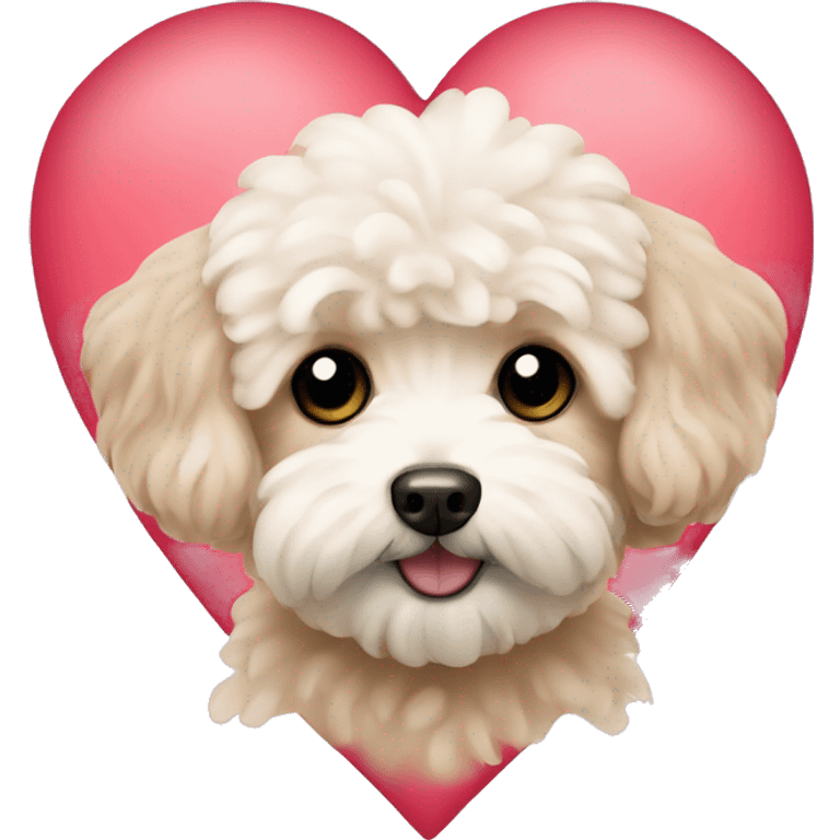 Maltipoo with heart  emoji