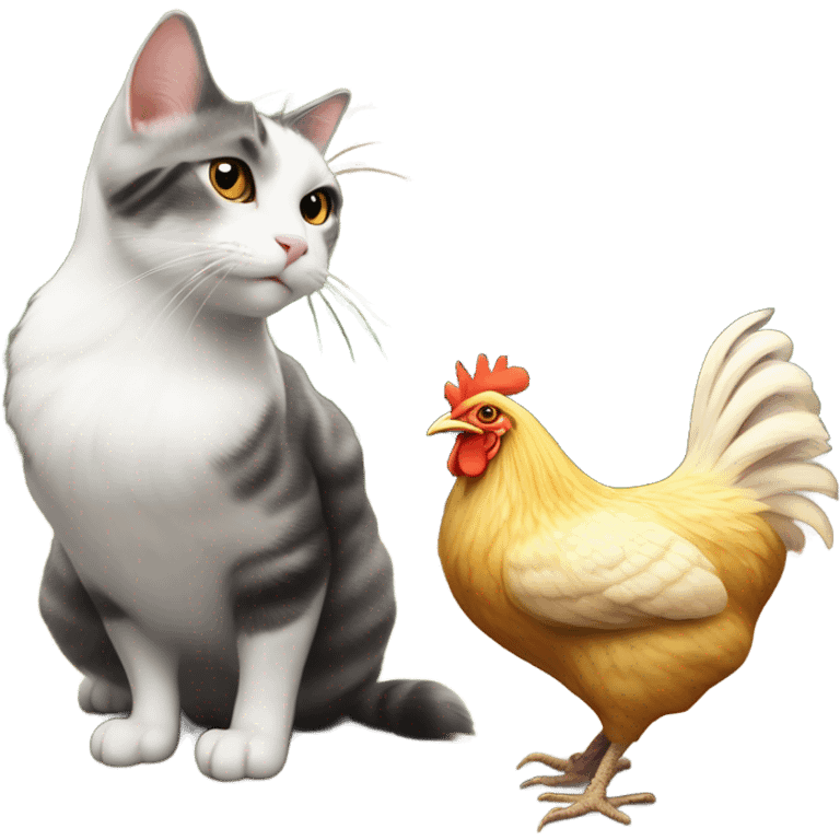 cat chicken emoji