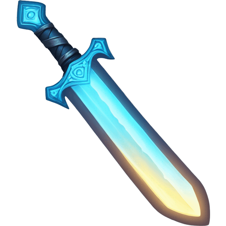 Blue glowing magical sword emoji