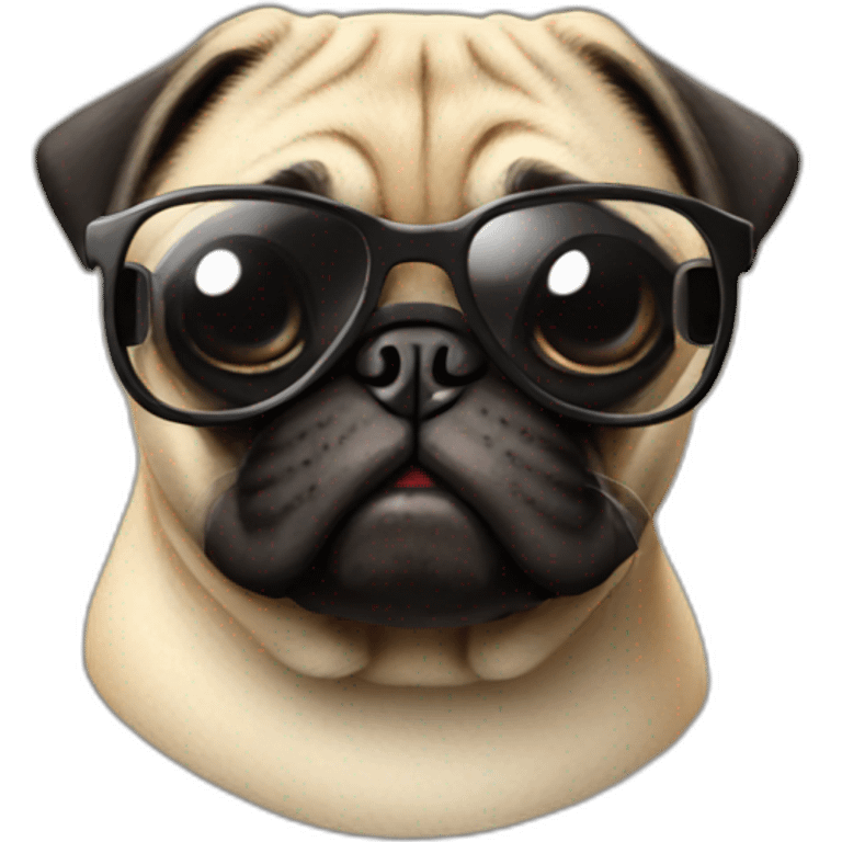 a pug wearing sunglasses emoji