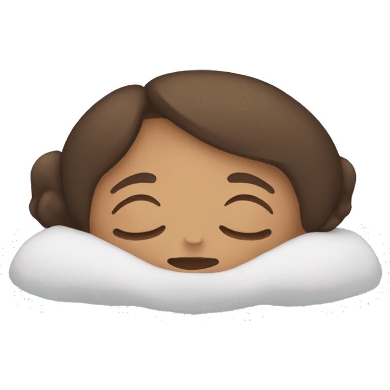 Girl with short brown hair sleeping emoji