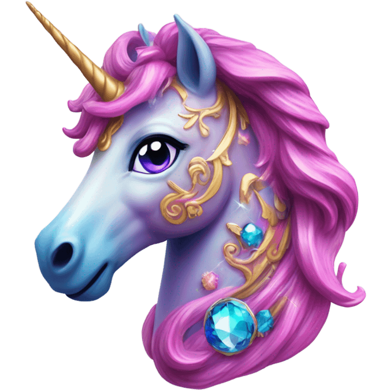 Flamboyant unicorn emoji