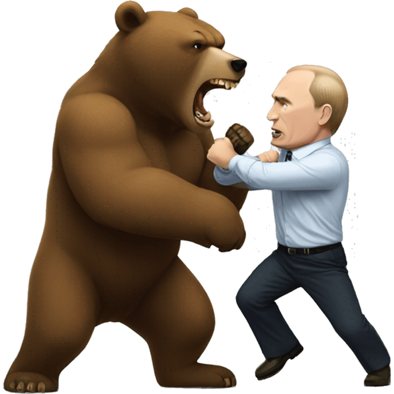 putin fights with bear emoji