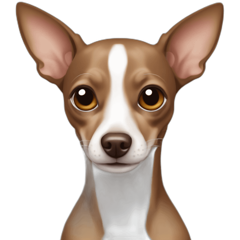 Brown and white chihuahua Italian greyhound emoji