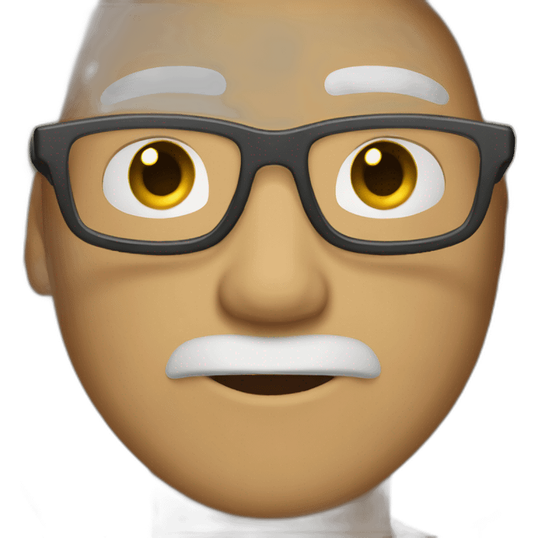 small guy with olive skin and bleached hair with dark roots and big silver glasses emoji