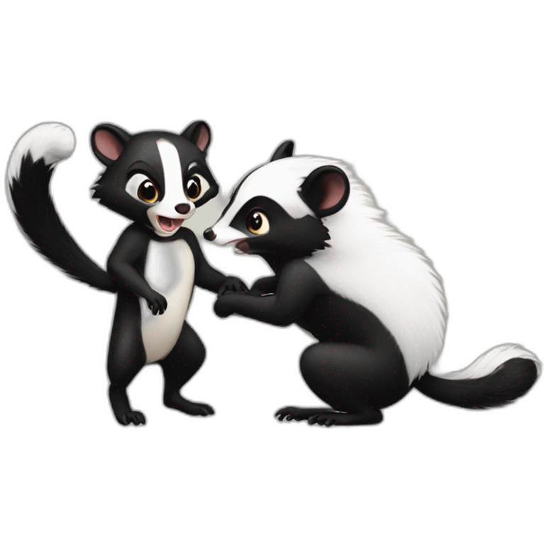 possum and skunk fighting emoji