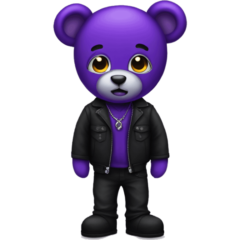 Purple teddy bar goth emoji