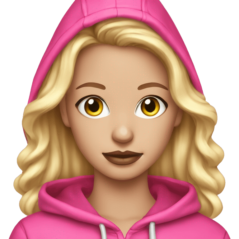 Blonde Girl Glitter Pink hoodie earrings emoji