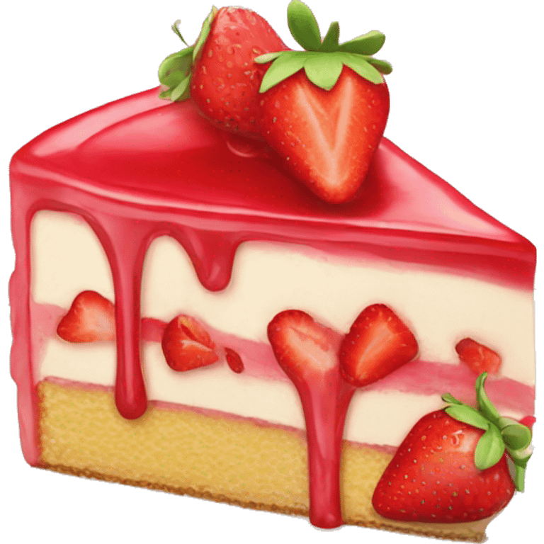 slice of strawberry cake emoji