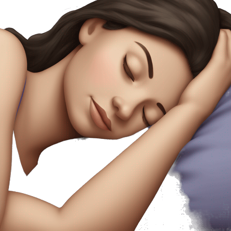 dark hair Brunette fair skin girl sleeping emoji