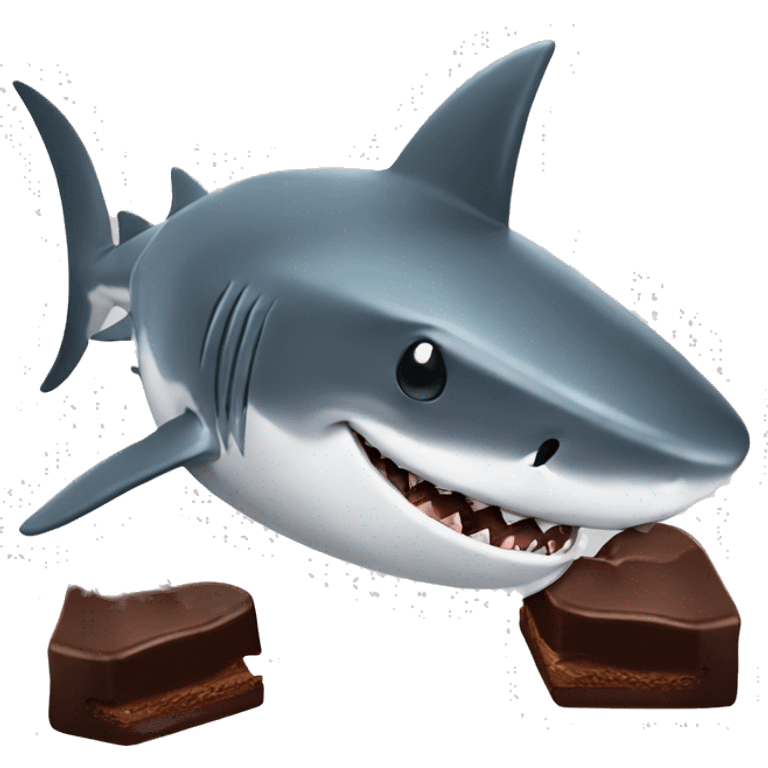 shark eating chocolate emoji