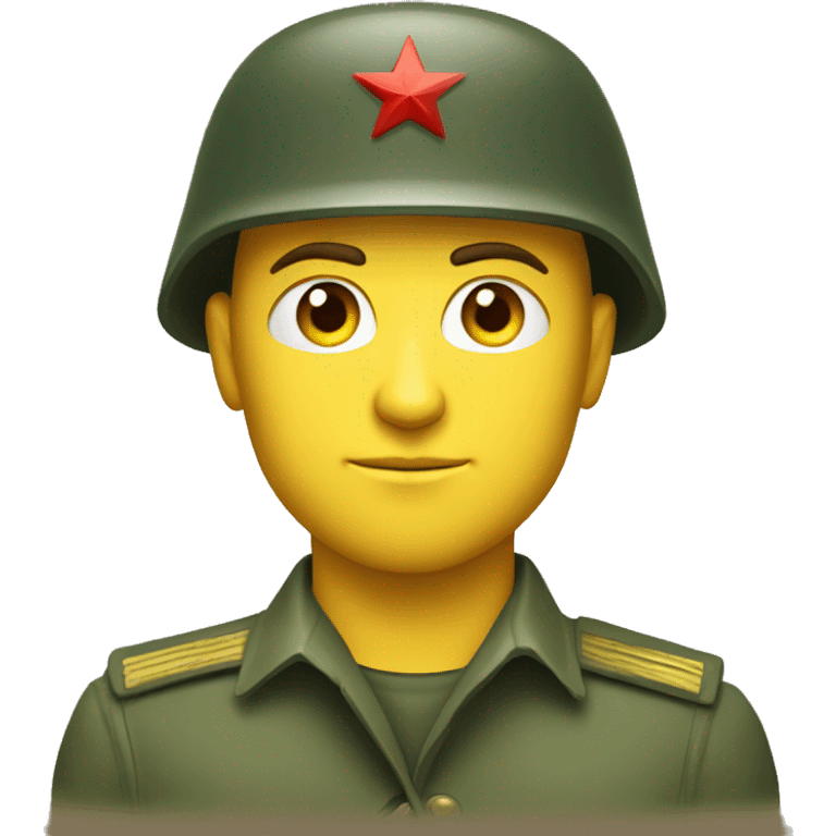 ussr soldier serious with military takes emoji