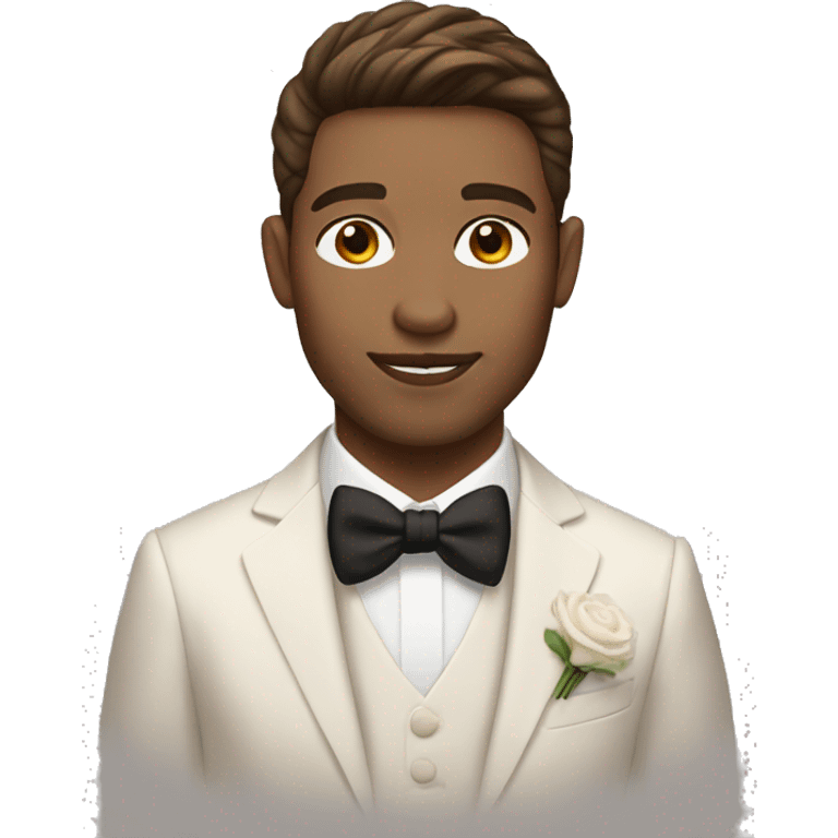 Wedding Brown hair guy light skin emoji