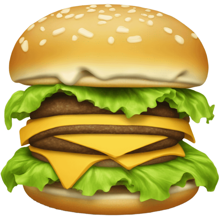 Generate a sleepy cheeseburger emoji with droopy eyes, a tiny yawn, and a slightly messy look. emoji