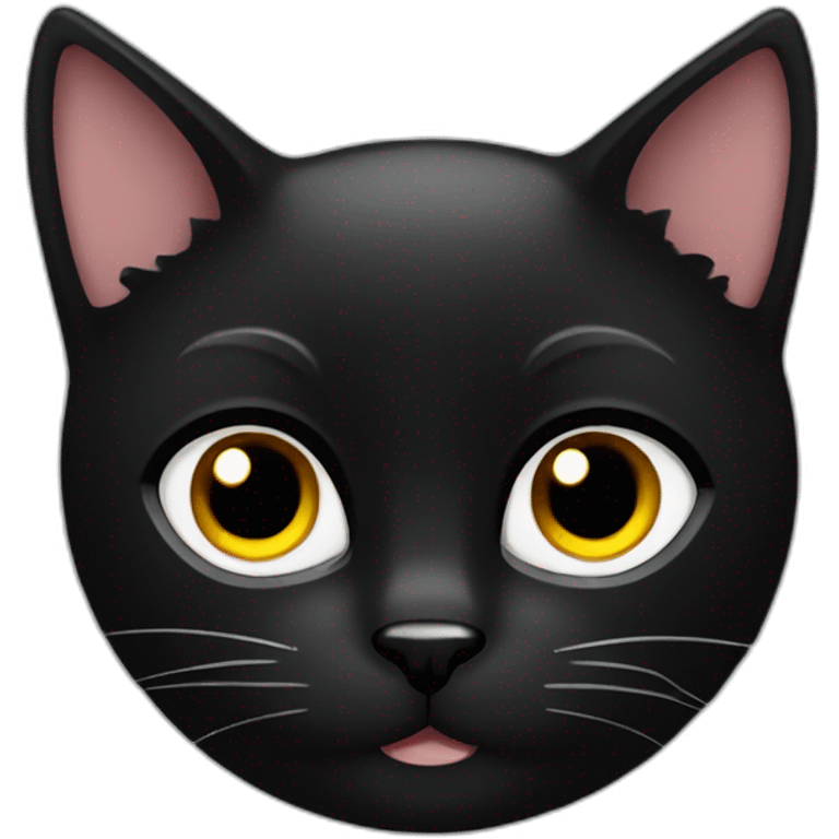 black cat with silent meows emoji