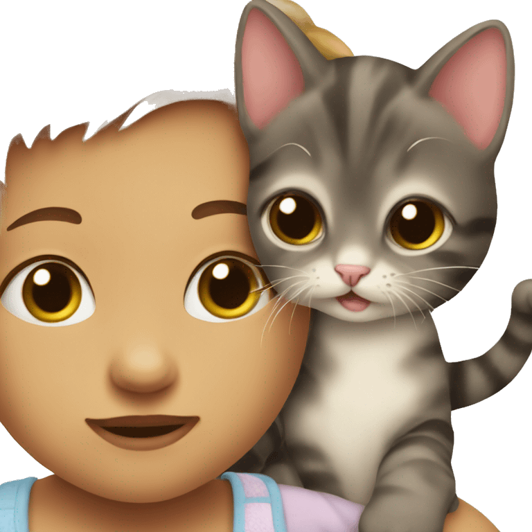 Cat and a baby emoji