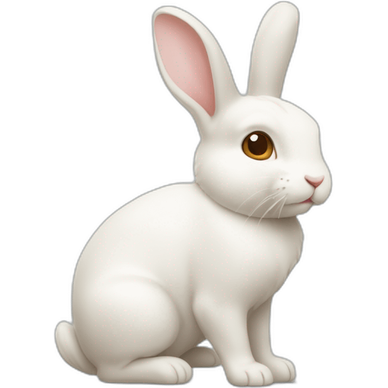 Lapin blanc avec des petites taches marron emoji