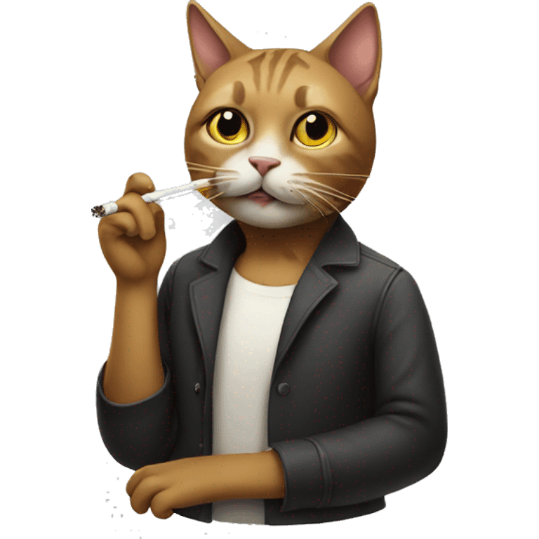 Cat smoking a cigarette emoji