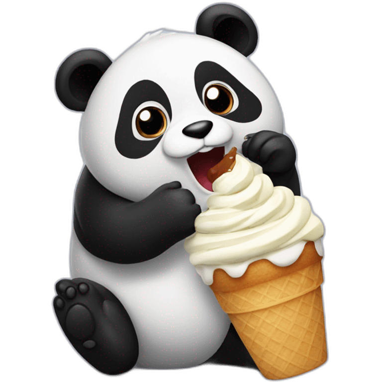 Panda eating ice creamhwjgdshckdbv emoji