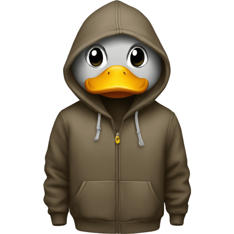 A hoodie with a duck emoji